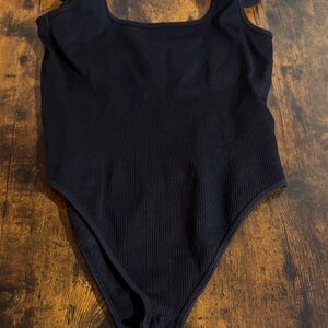 Elegant Black Ribbed Bodysuit